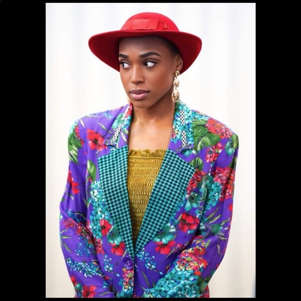 Vintage 90's Patchwork Floral Oversized Blazer